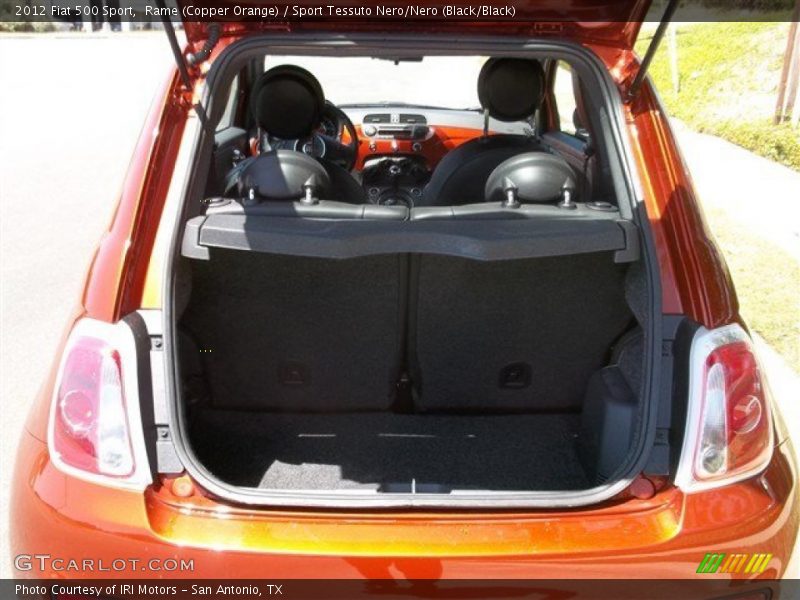 Rame (Copper Orange) / Sport Tessuto Nero/Nero (Black/Black) 2012 Fiat 500 Sport