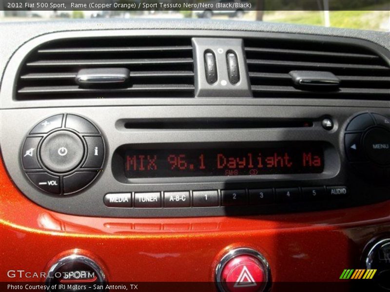 Rame (Copper Orange) / Sport Tessuto Nero/Nero (Black/Black) 2012 Fiat 500 Sport