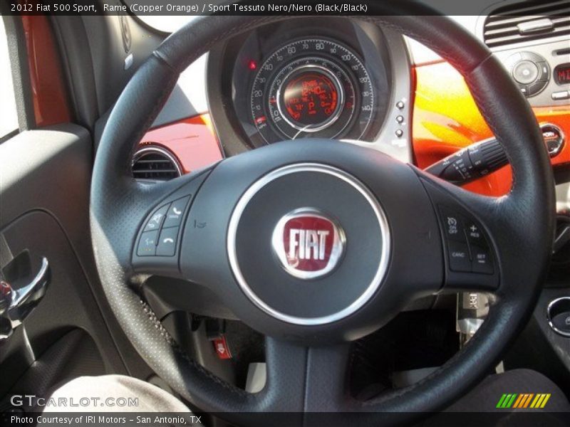 Rame (Copper Orange) / Sport Tessuto Nero/Nero (Black/Black) 2012 Fiat 500 Sport