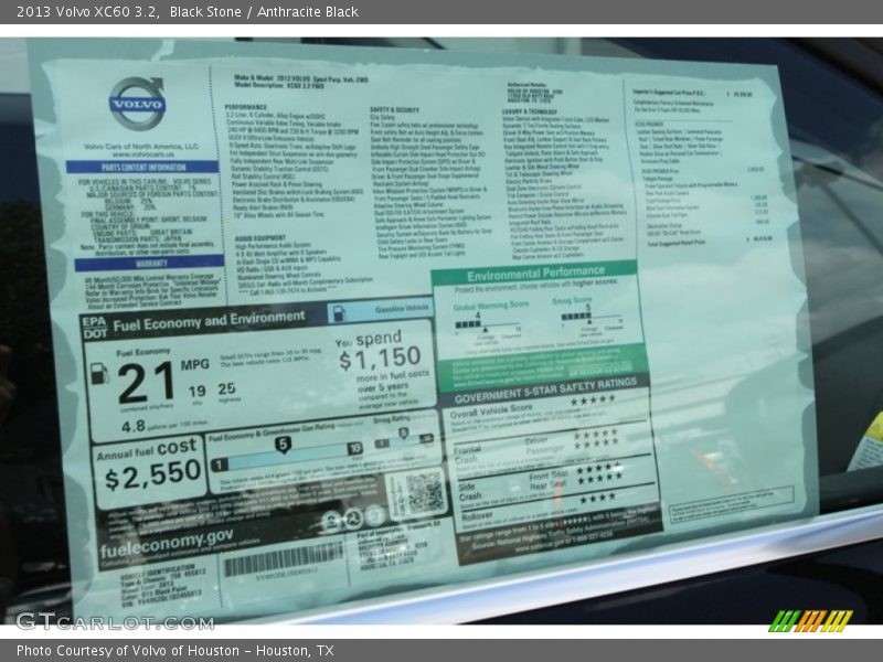 Black Stone / Anthracite Black 2013 Volvo XC60 3.2