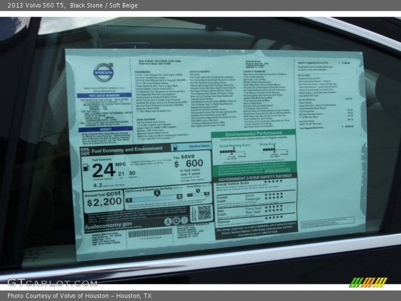 Black Stone / Soft Beige 2013 Volvo S60 T5