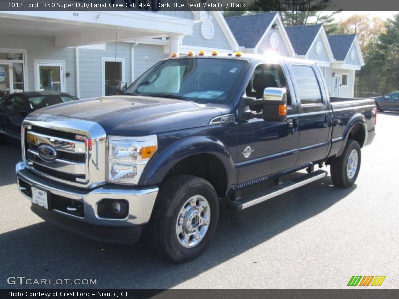 Dark Blue Pearl Metallic / Black 2012 Ford F350 Super Duty Lariat Crew Cab 4x4