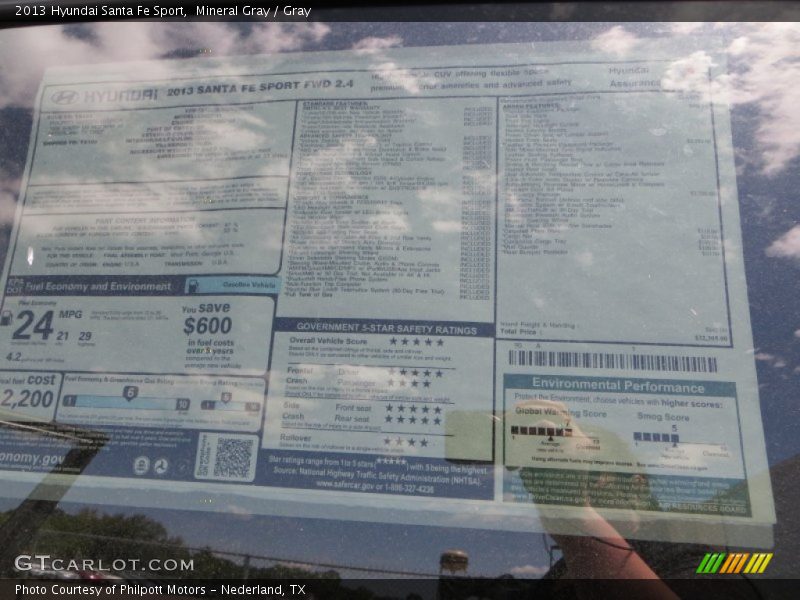 Mineral Gray / Gray 2013 Hyundai Santa Fe Sport