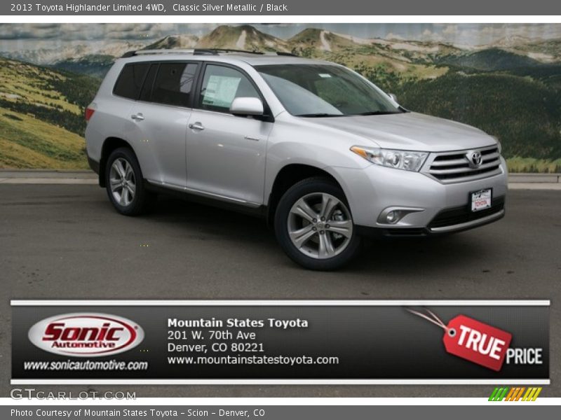Classic Silver Metallic / Black 2013 Toyota Highlander Limited 4WD