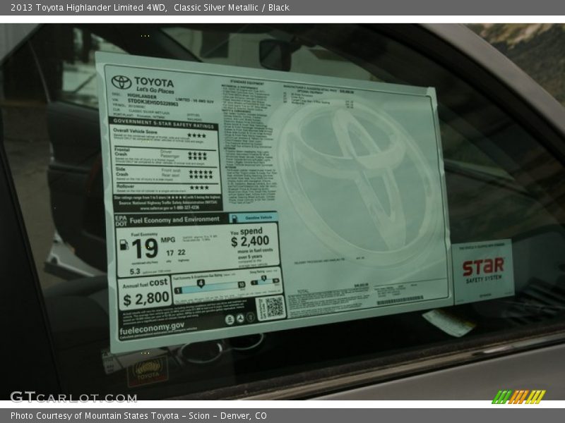 Classic Silver Metallic / Black 2013 Toyota Highlander Limited 4WD