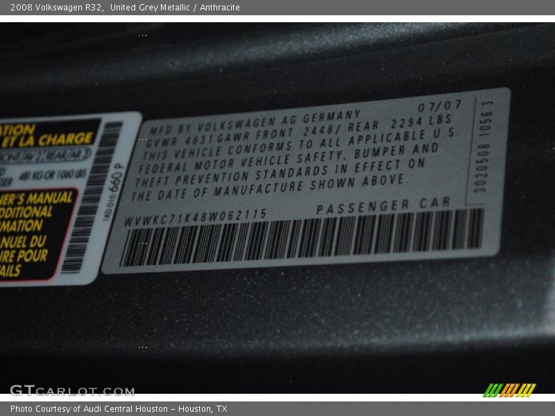 United Grey Metallic / Anthracite 2008 Volkswagen R32