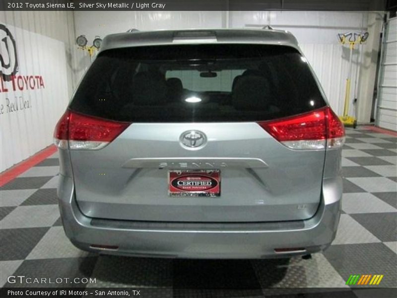 Silver Sky Metallic / Light Gray 2012 Toyota Sienna LE