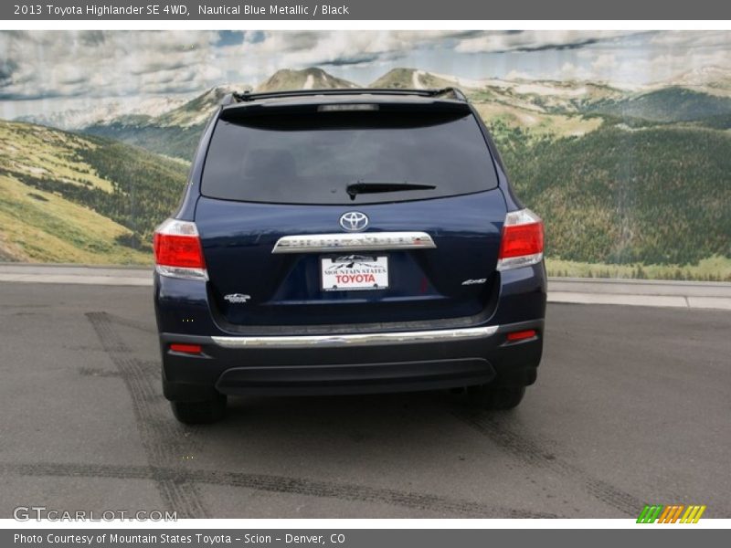 Nautical Blue Metallic / Black 2013 Toyota Highlander SE 4WD