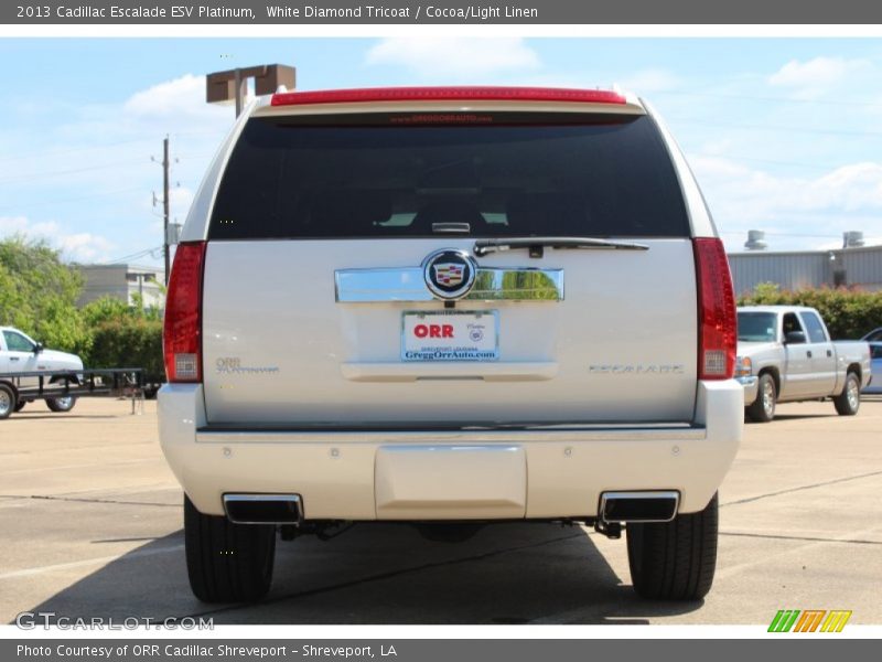 White Diamond Tricoat / Cocoa/Light Linen 2013 Cadillac Escalade ESV Platinum
