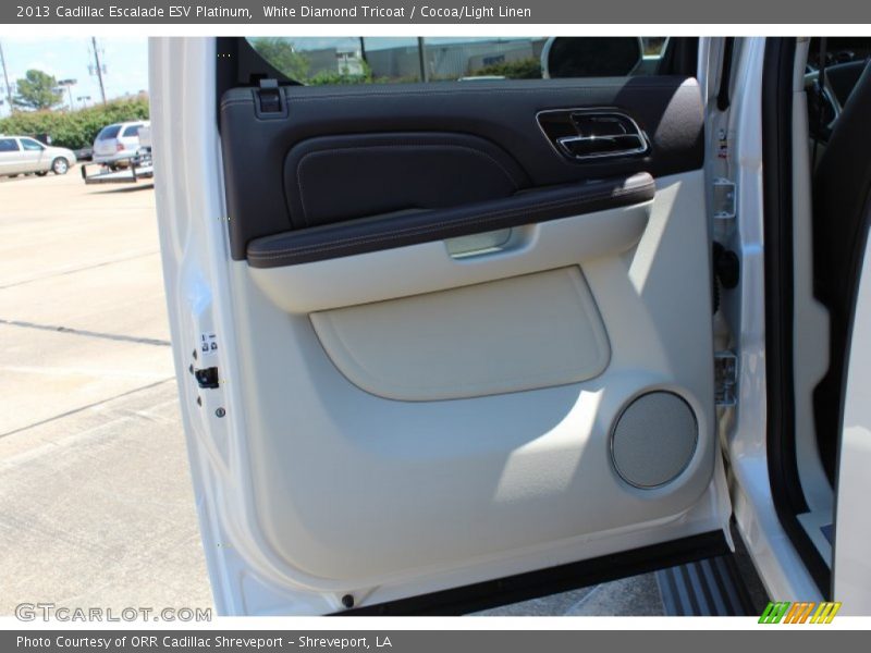 White Diamond Tricoat / Cocoa/Light Linen 2013 Cadillac Escalade ESV Platinum