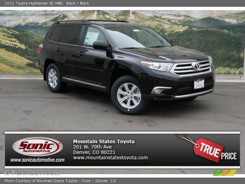 Black / Black 2013 Toyota Highlander SE 4WD