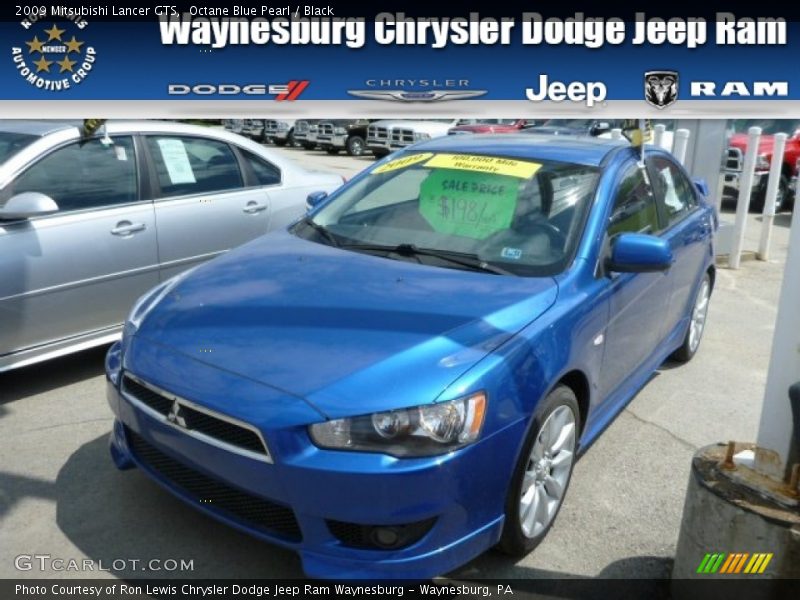 Octane Blue Pearl / Black 2009 Mitsubishi Lancer GTS