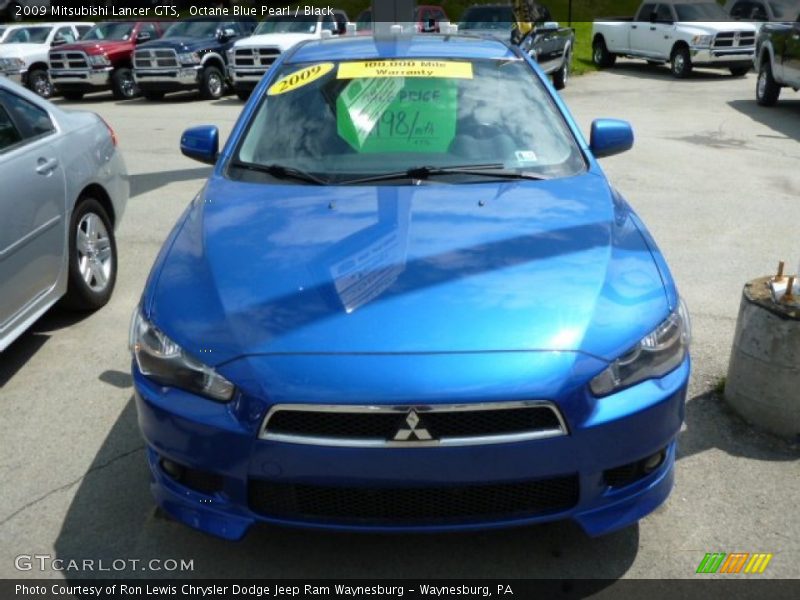 Octane Blue Pearl / Black 2009 Mitsubishi Lancer GTS