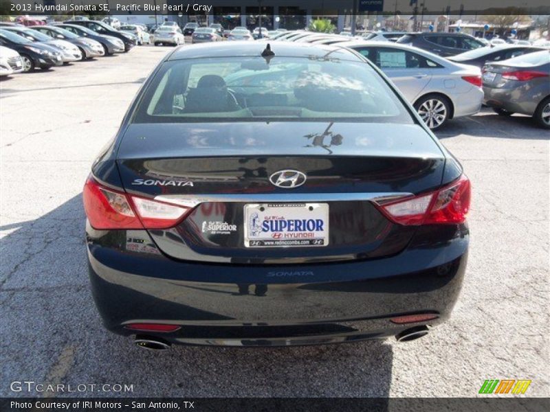 Pacific Blue Pearl / Gray 2013 Hyundai Sonata SE