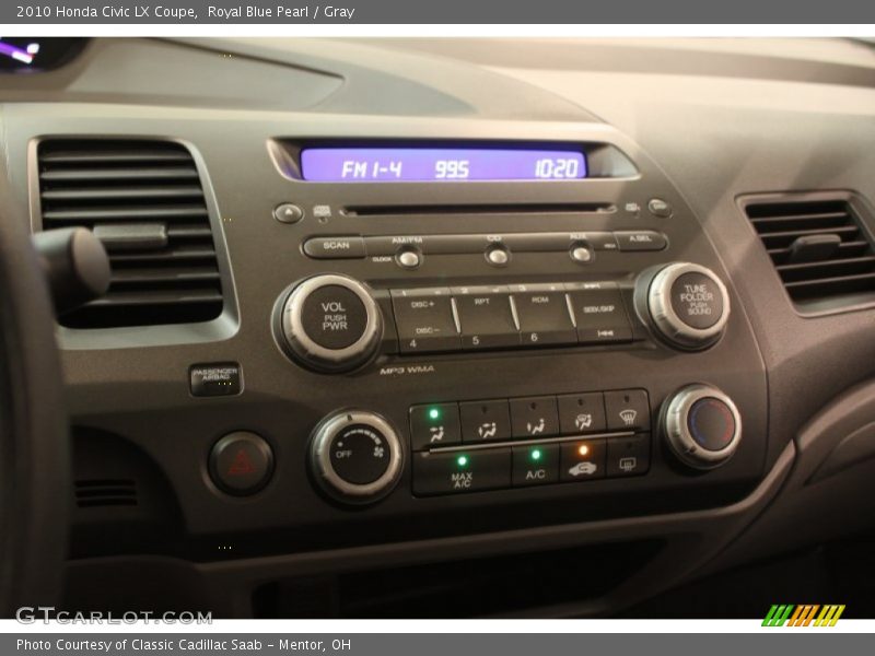 Royal Blue Pearl / Gray 2010 Honda Civic LX Coupe