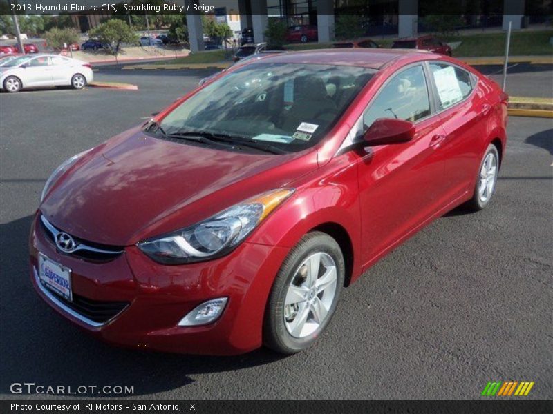 Sparkling Ruby / Beige 2013 Hyundai Elantra GLS