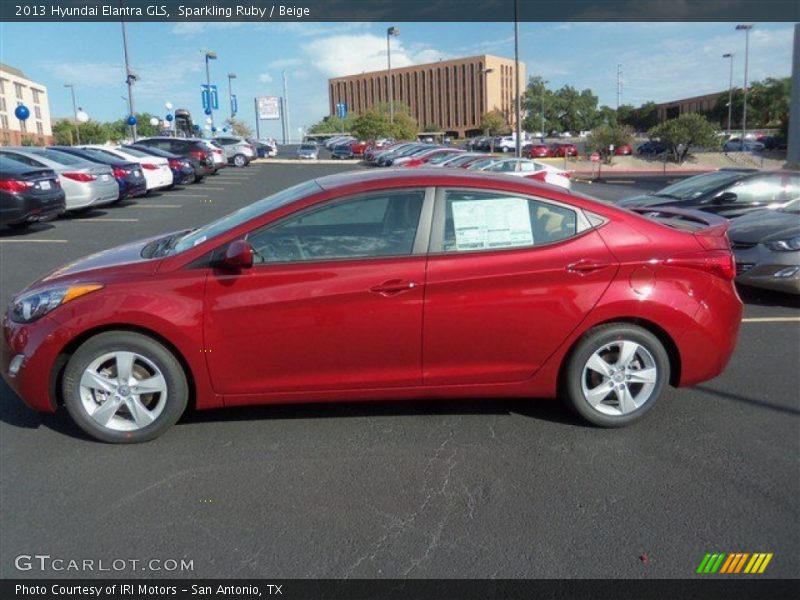 Sparkling Ruby / Beige 2013 Hyundai Elantra GLS