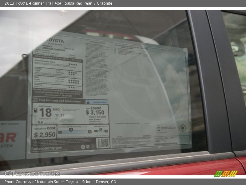 Salsa Red Pearl / Graphite 2013 Toyota 4Runner Trail 4x4