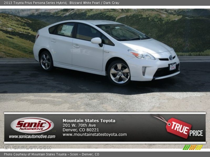 Blizzard White Pearl / Dark Gray 2013 Toyota Prius Persona Series Hybrid
