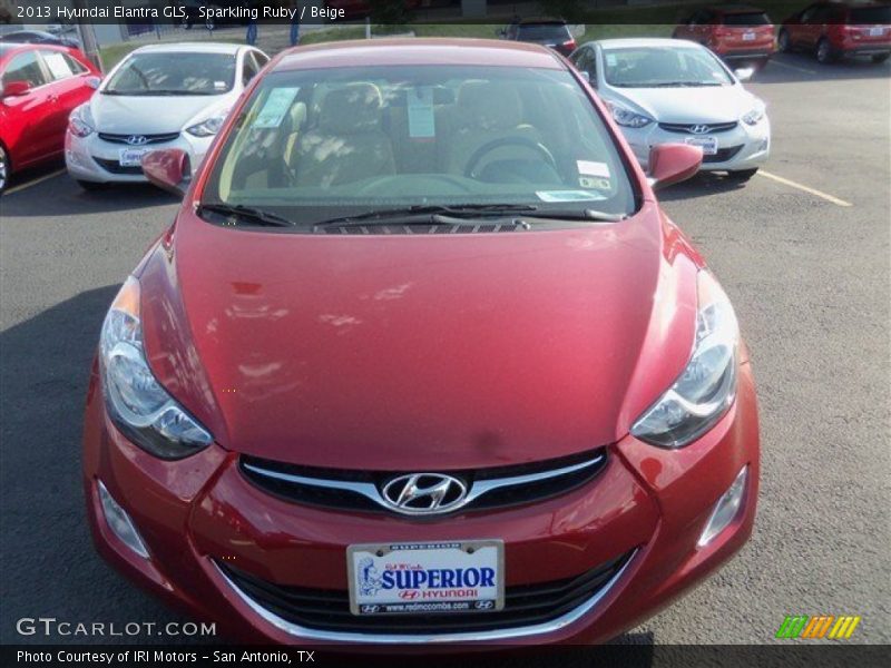 Sparkling Ruby / Beige 2013 Hyundai Elantra GLS