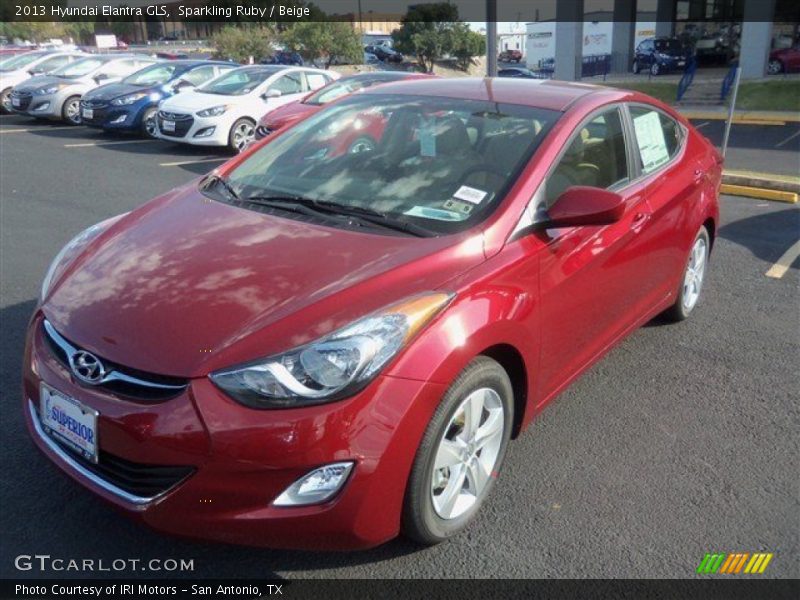 Sparkling Ruby / Beige 2013 Hyundai Elantra GLS