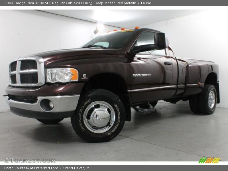 Deep Molten Red Metallic / Taupe 2004 Dodge Ram 3500 SLT Regular Cab 4x4 Dually