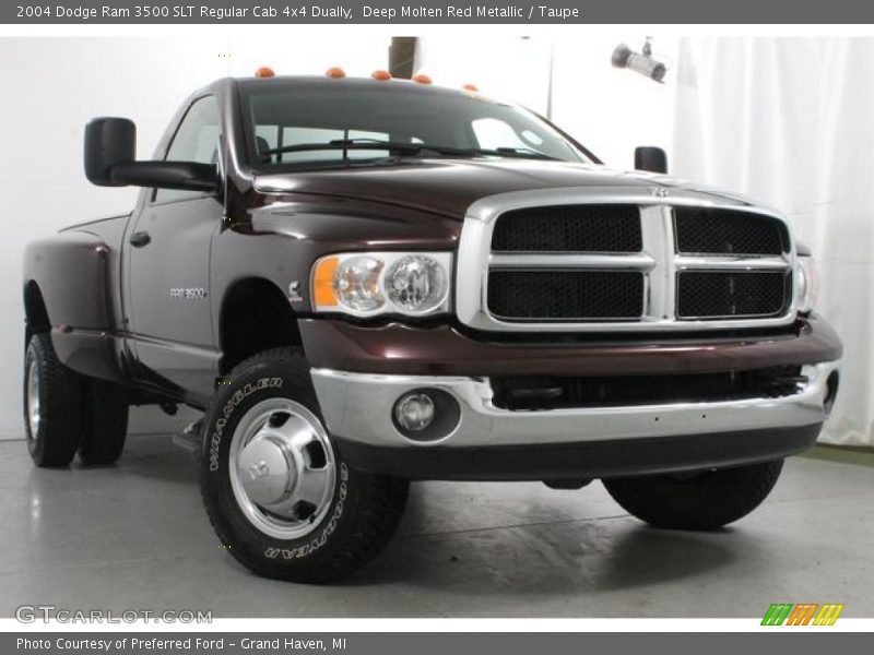 Deep Molten Red Metallic / Taupe 2004 Dodge Ram 3500 SLT Regular Cab 4x4 Dually