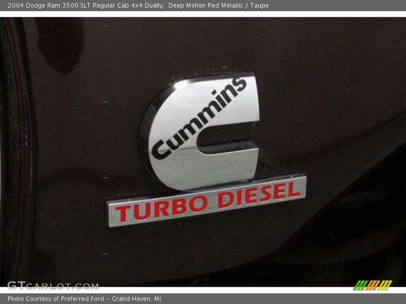 Deep Molten Red Metallic / Taupe 2004 Dodge Ram 3500 SLT Regular Cab 4x4 Dually