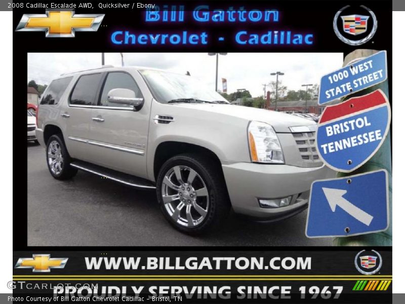Quicksilver / Ebony 2008 Cadillac Escalade AWD
