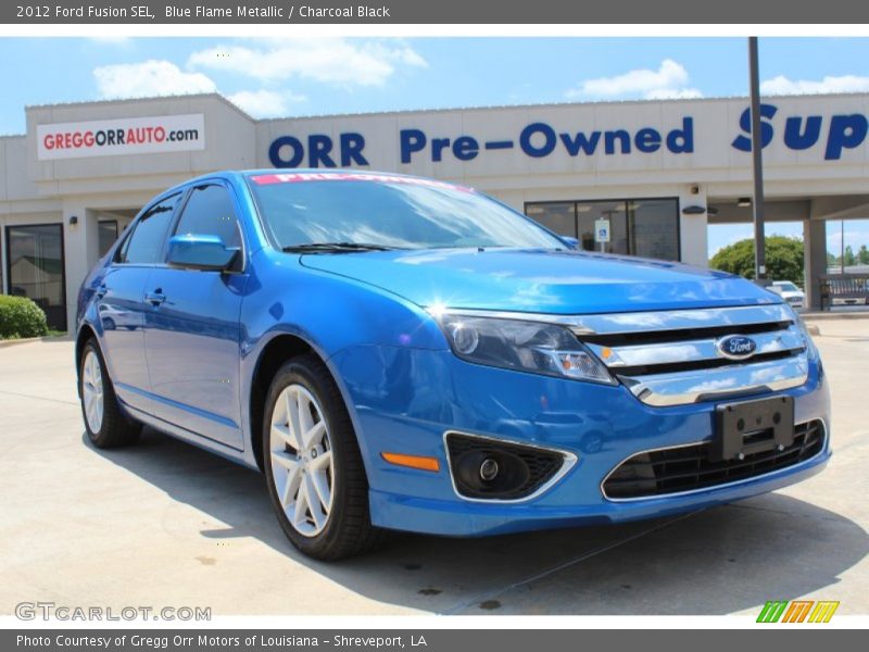 Blue Flame Metallic / Charcoal Black 2012 Ford Fusion SEL
