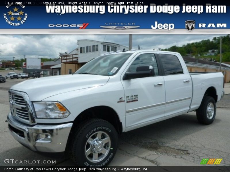 Bright White / Canyon Brown/Light Frost Beige 2013 Ram 2500 SLT Crew Cab 4x4