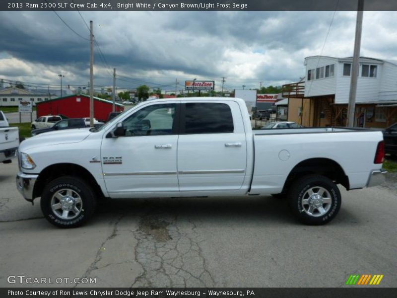 Bright White / Canyon Brown/Light Frost Beige 2013 Ram 2500 SLT Crew Cab 4x4