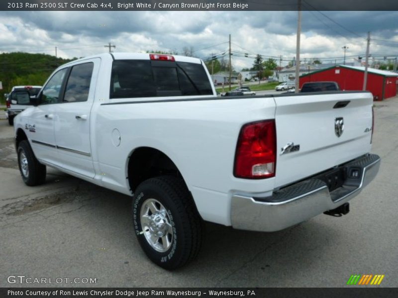 Bright White / Canyon Brown/Light Frost Beige 2013 Ram 2500 SLT Crew Cab 4x4