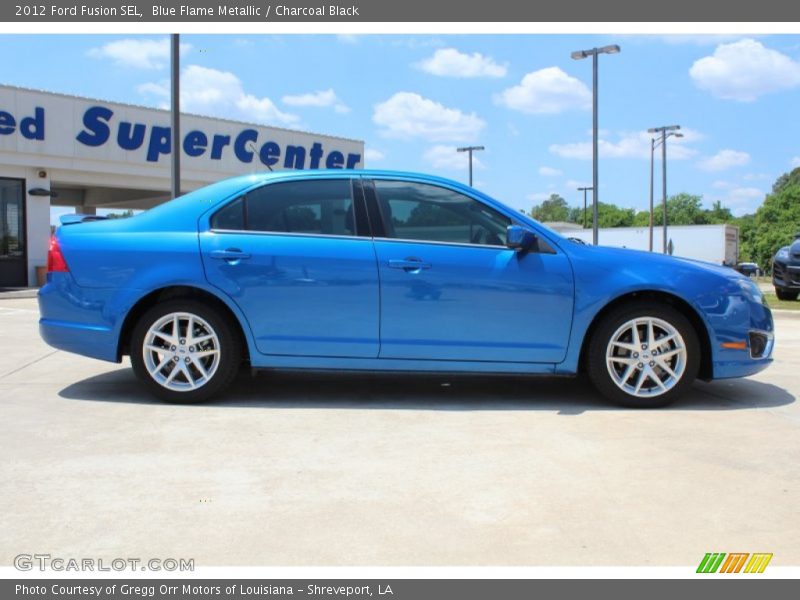 Blue Flame Metallic / Charcoal Black 2012 Ford Fusion SEL