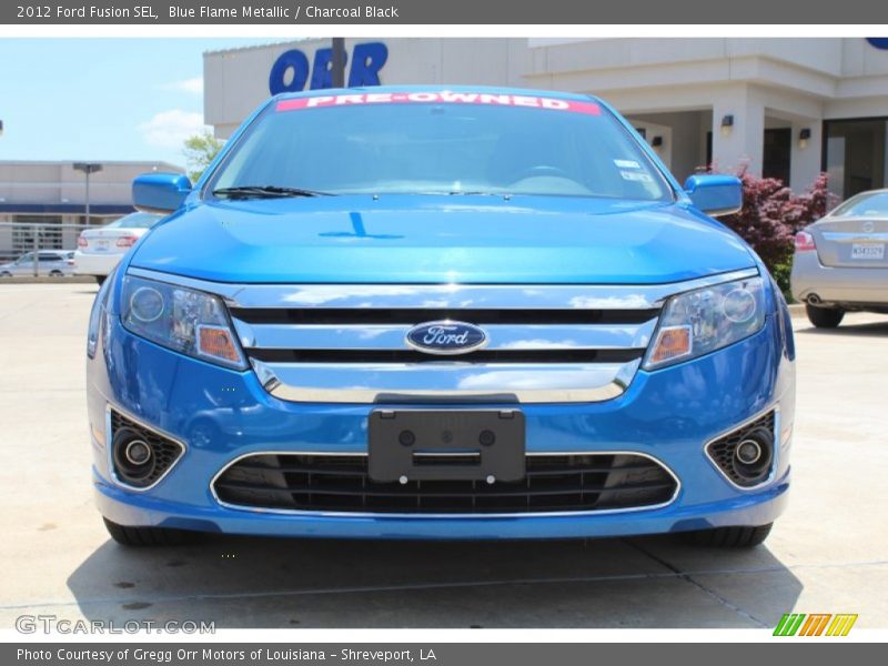 Blue Flame Metallic / Charcoal Black 2012 Ford Fusion SEL