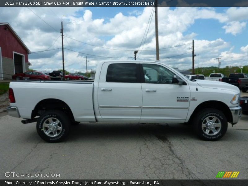 Bright White / Canyon Brown/Light Frost Beige 2013 Ram 2500 SLT Crew Cab 4x4