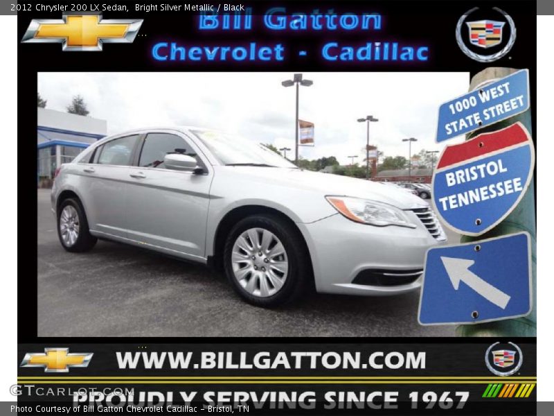 Bright Silver Metallic / Black 2012 Chrysler 200 LX Sedan
