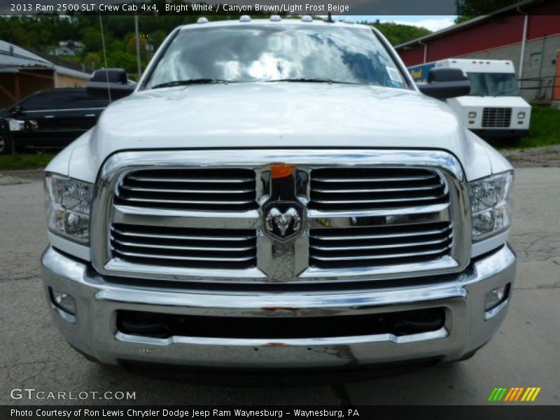 Bright White / Canyon Brown/Light Frost Beige 2013 Ram 2500 SLT Crew Cab 4x4