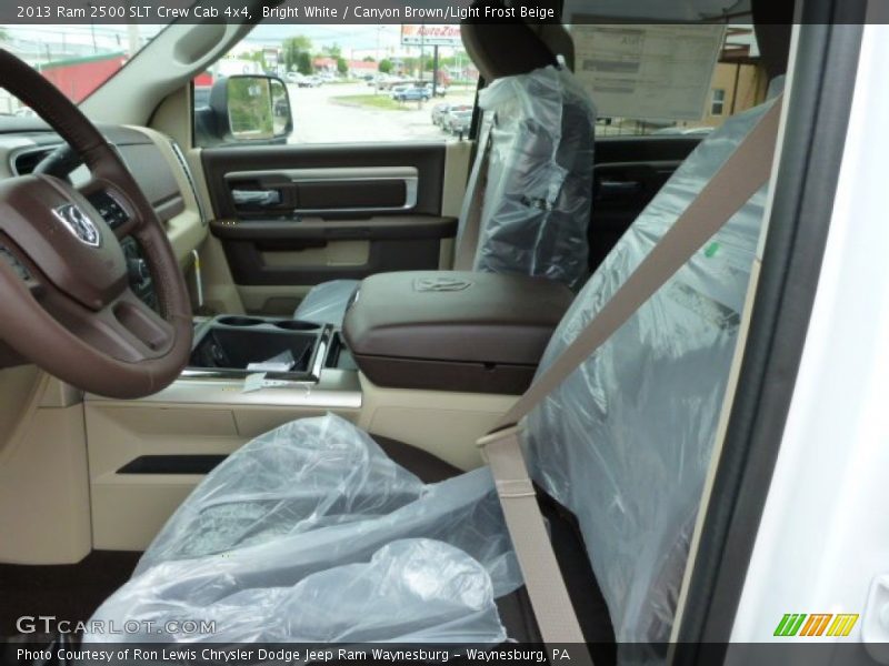 Bright White / Canyon Brown/Light Frost Beige 2013 Ram 2500 SLT Crew Cab 4x4