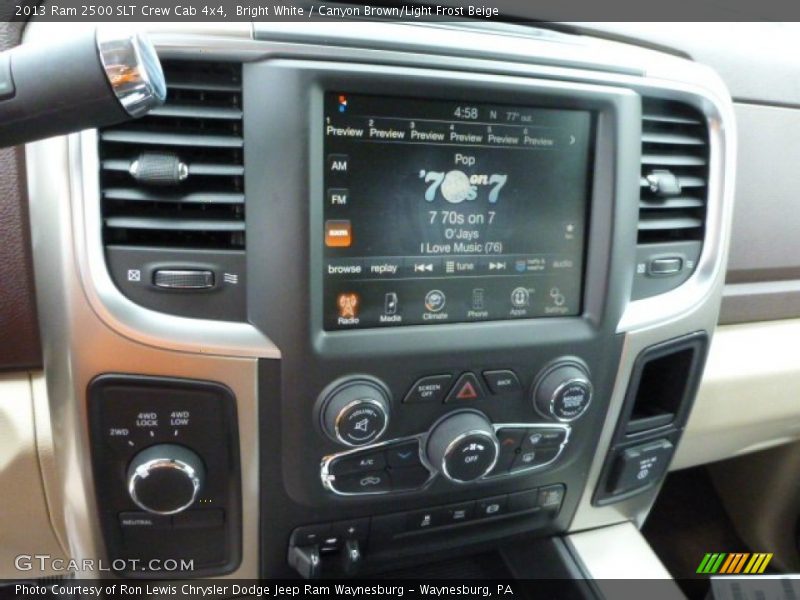 Bright White / Canyon Brown/Light Frost Beige 2013 Ram 2500 SLT Crew Cab 4x4