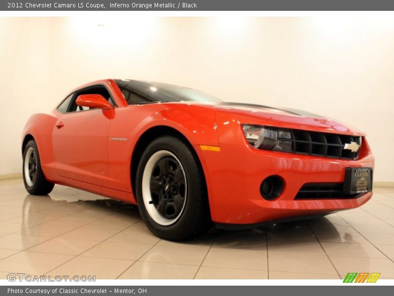 Inferno Orange Metallic / Black 2012 Chevrolet Camaro LS Coupe