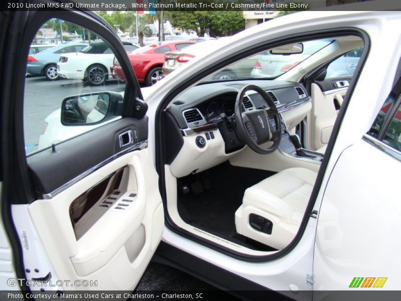 White Platinum Metallic Tri-Coat / Cashmere/Fine Line Ebony 2010 Lincoln MKS FWD Ultimate Package