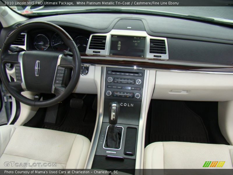 White Platinum Metallic Tri-Coat / Cashmere/Fine Line Ebony 2010 Lincoln MKS FWD Ultimate Package