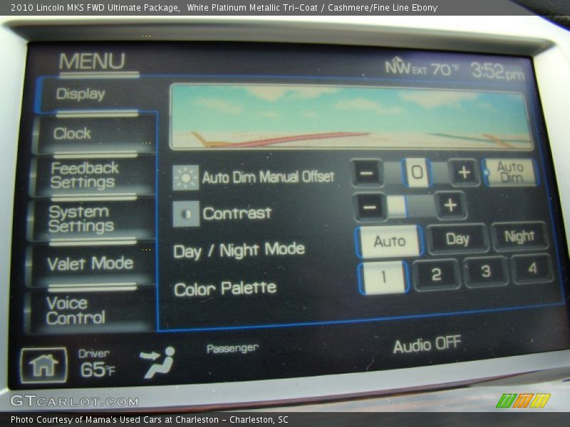 White Platinum Metallic Tri-Coat / Cashmere/Fine Line Ebony 2010 Lincoln MKS FWD Ultimate Package