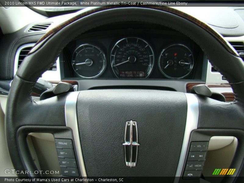 White Platinum Metallic Tri-Coat / Cashmere/Fine Line Ebony 2010 Lincoln MKS FWD Ultimate Package