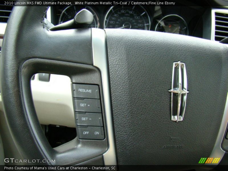 White Platinum Metallic Tri-Coat / Cashmere/Fine Line Ebony 2010 Lincoln MKS FWD Ultimate Package