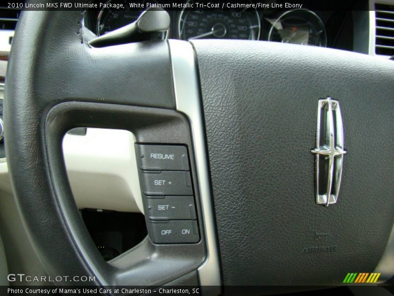 White Platinum Metallic Tri-Coat / Cashmere/Fine Line Ebony 2010 Lincoln MKS FWD Ultimate Package