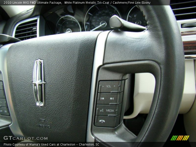 White Platinum Metallic Tri-Coat / Cashmere/Fine Line Ebony 2010 Lincoln MKS FWD Ultimate Package