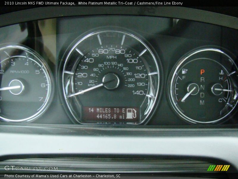 White Platinum Metallic Tri-Coat / Cashmere/Fine Line Ebony 2010 Lincoln MKS FWD Ultimate Package