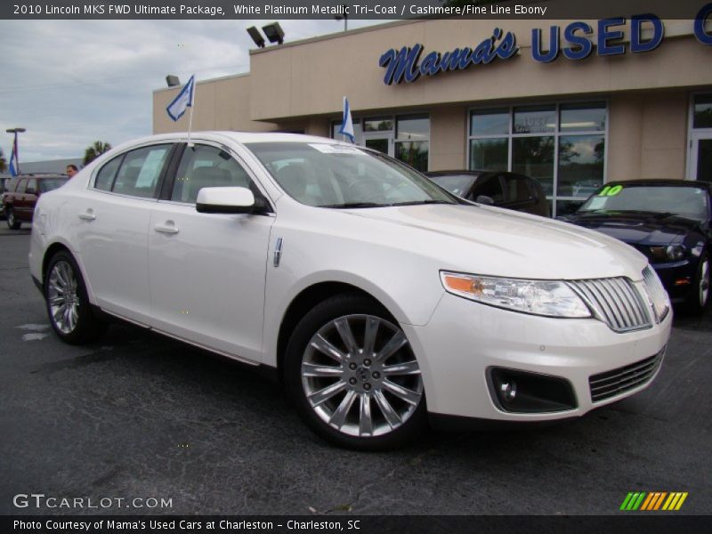 White Platinum Metallic Tri-Coat / Cashmere/Fine Line Ebony 2010 Lincoln MKS FWD Ultimate Package